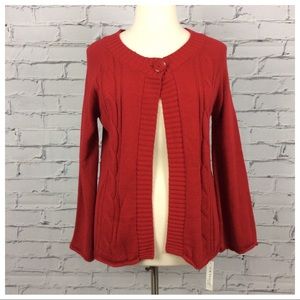 Kim Rogers Red Flyaway Cardigan, Size XL